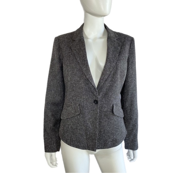 French Connection UK Style Heathered Gray One Button Career Blazer - Picture 1 of 9